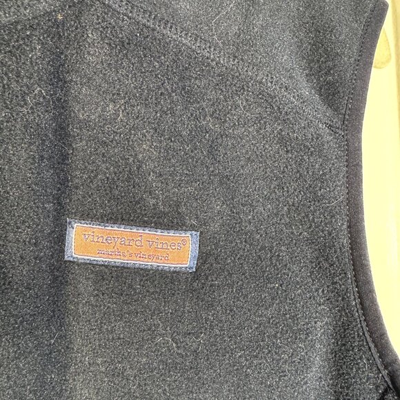 Vineyard Vines Navy Blue Full Zip Fleece Vest SZ Large Whale Logo Warm Casual - Picture 4 of 11